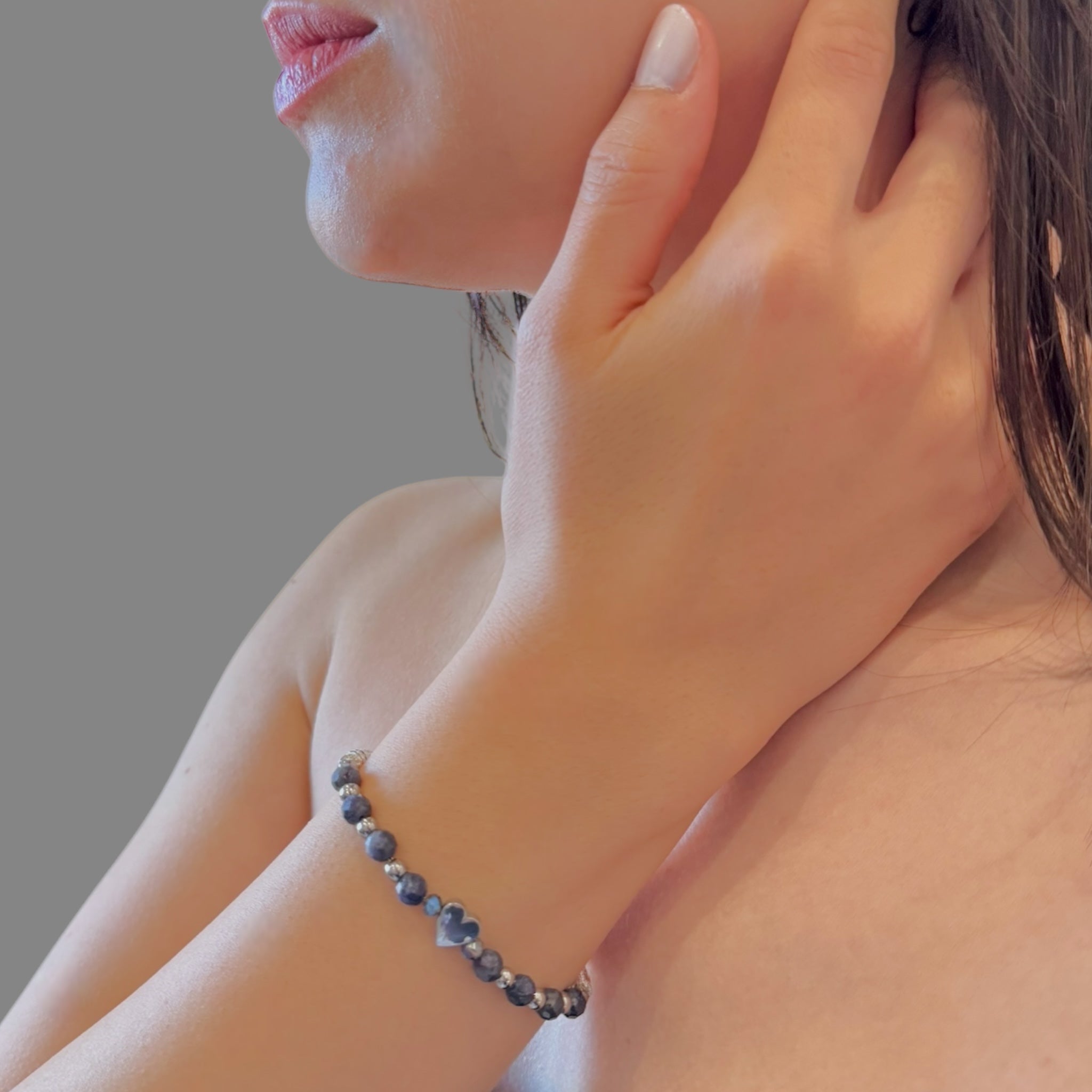 Bracciale zaffiro sfaccetato Sharifa Crystals